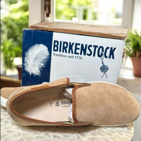 BIRKENSTOCK Skye Leather Suede Sand Unisex Slip-On Sneaker - Picture 5 of 10